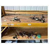 Collection of Fishing Rods and Reels with Fishing Accessories