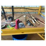 Assorted Fishing Gear with Rods, Reels, and Accessories