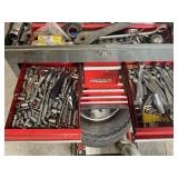 Used Craftsman Red Metal Tool Chest with Assorted Tools