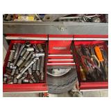 Used Craftsman Red Metal Tool Chest with Assorted Tools