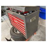 Used Craftsman Red Metal Tool Chest with Assorted Tools