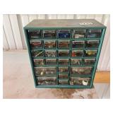 Multi-Drawer Storage Cabinet with Assorted Hardware and Connectors