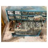 Industrial Metal Hardware Organizer with Various Nuts, Bolts, and Fasteners