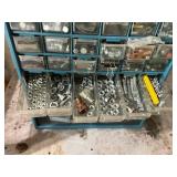 Industrial Metal Hardware Organizer with Various Nuts, Bolts, and Fasteners