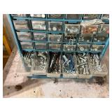 Industrial Metal Hardware Organizer with Various Nuts, Bolts, and Fasteners