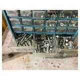 Industrial Metal Hardware Organizer with Various Nuts, Bolts, and Fasteners
