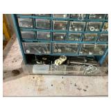 Industrial Metal Hardware Organizer with Various Nuts, Bolts, and Fasteners