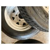 Lot of 7 Mixed Used Trailer Tires and Rims - Various Sizes