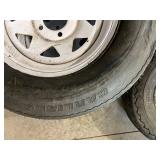Lot of 7 Mixed Used Trailer Tires and Rims - Various Sizes