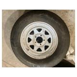 Lot of 7 Mixed Used Trailer Tires and Rims - Various Sizes