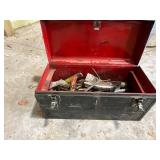 Vintage Metal Toolbox with Assorted Hand Tools