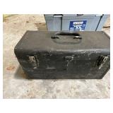 Vintage Metal Toolbox with Assorted Hand Tools