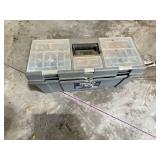 Benchtop Tool Storage Box with Assorted Plumbing Tools and Fittings