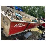 Lund 16ft Aluminum Fishing Boat with Steering Console.  This does NOT include trailer but can be used to transport it.