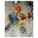 Collection of Outdoor Extension Cords and Electrical Wiring Assortment