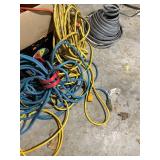 Collection of Outdoor Extension Cords and Electrical Wiring Assortment