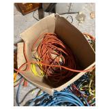 Collection of Outdoor Extension Cords and Electrical Wiring Assortment