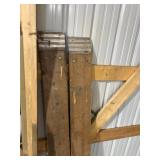Pair of Heavy-Duty Wooden Beams with Metal Reinforcements