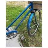 Ross Eurotour Vintage Blue Bicycle with Wicker Basket