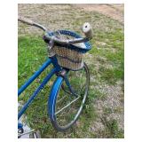 Ross Eurotour Vintage Blue Bicycle with Wicker Basket