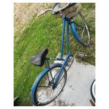 Ross Eurotour Vintage Blue Bicycle with Wicker Basket