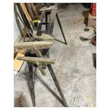 Adjustable Metal Sawhorse Work Stand with Clamps
