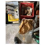 Collection of Hardware Fasteners, Sandpaper, and Tool Belt Assortment