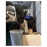 Collection of Hardware Fasteners, Sandpaper, and Tool Belt Assortment