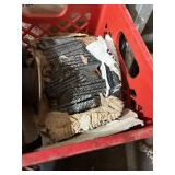 Collection of Hardware Fasteners, Sandpaper, and Tool Belt Assortment