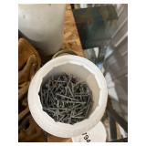 Collection of Hardware Fasteners, Sandpaper, and Tool Belt Assortment