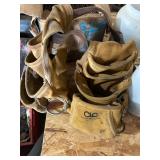 Collection of Hardware Fasteners, Sandpaper, and Tool Belt Assortment