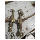 Pair of Vintage Hand Cable Pullers with Hooks