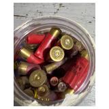 Mixed Lot of Shotgun Shells and .22 Long Rifle Cartridges with Plastic Storage Box