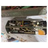 Vintage Metal Toolboxes with Assorted Hand Tools and Hardware