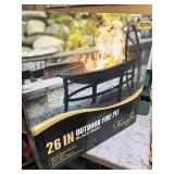 KingSo 26 Inch Outdoor Fire Pit with Mesh Spark Screen and Fire Poker