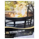 KingSo 26 Inch Outdoor Fire Pit with Mesh Spark Screen and Fire Poker