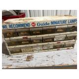 Vintage Metal Storage Cabinet with Assorted Drawers and Labels