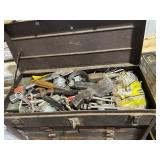 Metal Toolbox with Assorted Hand Tools and Hardware