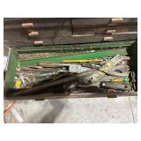 Metal Toolbox with Assorted Hand Tools and Hardware