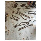 Lot of Heavy-Duty Tow and Binder Chains with Hooks