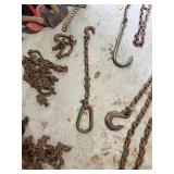 Lot of Heavy-Duty Tow and Binder Chains with Hooks