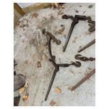 Group of 5 Vintage Lever Chain Binders Ratchet Style