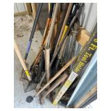 Assorted Yard and Garden Tools Collection with Tool Holder