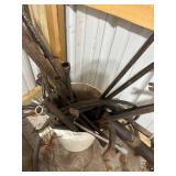 Bucket of Assorted Metal Pry Bars and Crowbars