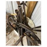 Bucket of Assorted Metal Pry Bars and Crowbars