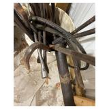 Bucket of Assorted Metal Pry Bars and Crowbars