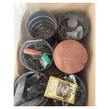 Bulk Lot of Mixed Hardware, Fasteners, and Hand Tools in Organizers