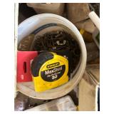Bulk Lot of Mixed Hardware, Fasteners, and Hand Tools in Organizers