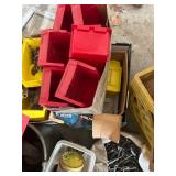 Bulk Lot of Mixed Hardware, Fasteners, and Hand Tools in Organizers