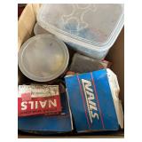 Bulk Lot of Mixed Hardware, Fasteners, and Hand Tools in Organizers